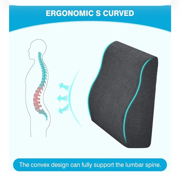 Dual Layer Gel Memory Foam Lumbar Support Recliner Pillow Ergonomic Orthopedic - Picture 7 of 9